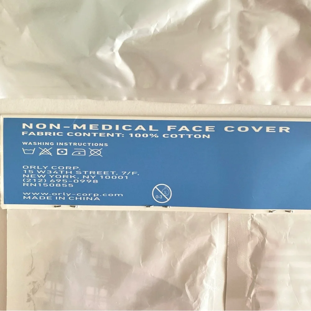 NWT Orly Youth Cotton Face Masks Multicolor Printed 3 Pack + 2 Pack Face Covers
